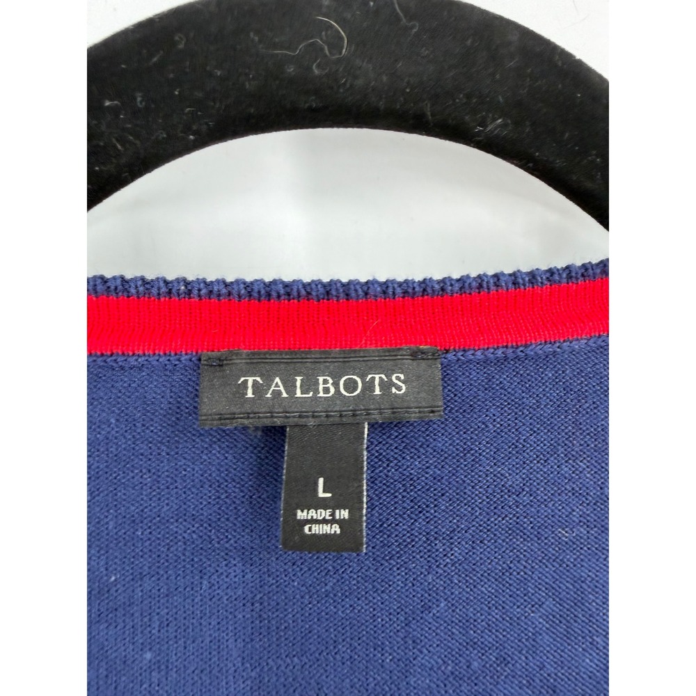 Talbots Sweater Women L Blue British Royal Guard Embroidered Preppy Novelty - Picture 2 of 11